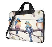 ANABPRMA Borsa a tracolla per computer portatile con farfalle e fiori, alla moda, per computer portatile da 13/14/15,6 pollici, Uccelli seduti sul ramo, 15.6 inch