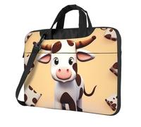 ANABPRMA Borsa a tracolla per computer portatile con ruota panoramica, alla moda, per laptop da 13/14/15,6 pollici, Graziosa mucca., 15.6 inch