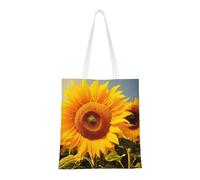 ANABPRMA Borsa tote in tela con aereo da guerra per shopping, lavoro e scuola | borsa leggera con manici rinforzati, Girasole, Taglia unica