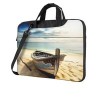 ANABPRMA City Seattle - Borsa a tracolla per computer portatile da 13/14/15,6 pollici, Barca sulla spiaggia, 13 inch