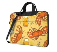 ANABPRMA City Seattle - Borsa a tracolla per computer portatile da 13/14/15,6 pollici, Modello di birra e gamberetti, 14 inch