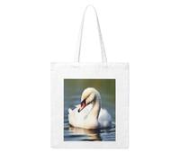 ANABPRMA Dreaming Of The Pyramids Of Khufu Canvas Tote Bag Per Le Donne Riutilizzabile Shopping Borsa a Tracolla Grande Capacità, Piccolo cigno carino, Taglia unica