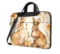 ANABPRMA Elefante con girasole borsa per computer portatile, borsa a tracolla alla moda per computer portatile 13/14/15,6 pollici, Coniglio disegnato a mano, 13 inch