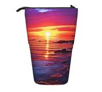 ANABPRMA Fresh Milk - Astuccio telescopico per matite e matite, regolabile, con cerniera, organizer Oxford per scuola e ufficio, Tramonto sul mare calmo, taglia unica, Portamonete