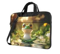 ANABPRMA Gecko Lizards - Borsa a tracolla per computer portatile da 13/14/15,6 pollici, Carino Rana Divertente Fare Yoga, 13 inch