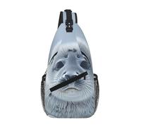 ANABPRMA Horses Running Art_1_1 Borsa a tracolla casual da uomo, con tasche multiple per viaggi e uso quotidiano, Pittura Foca Arpa1_1_1, Taglia unica