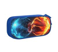 ANABPRMA Ice and Fire Balls - Astuccio portapenne a doppio strato, grande capacità, con 2 tasche principali con cerniera, organizer multifunzionale per scuola, ufficio, viaggi, Blu, Taglia unica,