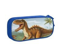 ANABPRMA Jurassic Period - Astuccio portapenne a doppio strato, grande capacità, con 2 tasche principali con cerniera, organizer multifunzionale per scuola, ufficio, viaggi, Blu, Taglia unica, Beauty