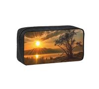 ANABPRMA Last Sun Rays - Astuccio grande in tessuto Oxford con cerniera, per scuola, ufficio, viaggi, organizer, Ultimi Raggi del Sole, taglia unica, Portamonete