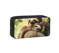 ANABPRMA Magical Design - Astuccio grande con rune norrene, in tessuto Oxford, con cerniera, per scuola, ufficio, viaggi, organizer, Famiglia Bradipo 1, taglia unica, Portamonete