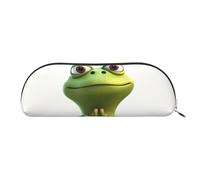 ANABPRMA Moderno astuccio in pelle metà secolo, custodia a semicerchio in pelle, per trucchi, penne e oggetti essenziali, La rana divertente che fa yoga, Taglia unica, Zaino per la scuola