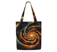 ANABPRMA Romantico Parigi Eiffel Canvas Tote Bag per le donne - Borsa a tracolla riutilizzabile, grande borsa per la spesa con chiusura a bottone, Motivo a spirale astratto giallo, Taglia unica