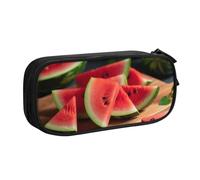 ANABPRMA Slices of Watermelon, astuccio per penne a doppio strato, grande capacità, con 2 tasche principali con cerniera, organizer multifunzionale per scuola, ufficio, viaggi, Nero , Taglia unica,