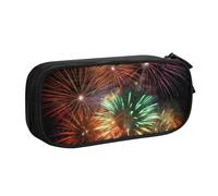 ANABPRMA Splendid Fireworks - Astuccio portapenne a doppio strato, grande capacità, con 2 tasche principali con cerniera, organizer multifunzionale per scuola, ufficio, viaggi, Nero , Taglia unica,