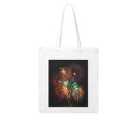 ANABPRMA Sunflower Blue Butterfly Canvas Tote Bag per le donne Borsa a tracolla riutilizzabile Shopping Borsa a tracolla di grande capacità, Splendid Fireworks, Taglia unica
