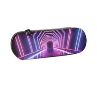 ANABPRMA Sunset - Astuccio in pelle rigida, multiuso, con cerniera, per cancelleria, trucco o piccoli accessori, Tunnel con luci al neon, Taglia unica, Beauty Case