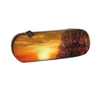 ANABPRMA Sunset - Astuccio in pelle rigida, multiuso, con cerniera, per cancelleria, trucco o piccoli accessori, Tramonto, Taglia unica, Beauty Case