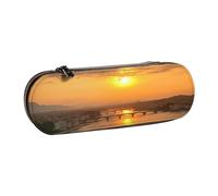 ANABPRMA Sunset - Astuccio in pelle rigida, multiuso, con cerniera, per cancelleria, trucco o piccoli accessori, Vista tramonto, Taglia unica, Beauty Case