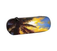 ANABPRMA Sunset - Astuccio in pelle rigida, multiuso, con cerniera, per cancelleria, trucco o piccoli accessori, Palmo tramonto, Taglia unica, Beauty Case