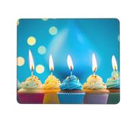 ANABPRMA Tappetino per mouse con bordo in gomma colorato Happy Birthday Cupcakes per ufficio e gioco, tappetino per mouse antiscivolo da scrivania con bordi cuciti, diverse dimensioni 10 x 30,5 cm