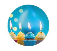 ANABPRMA Tappetino per mouse in gomma antiscivolo colorato Happy Birthday Cupcakes da 20,3 cm, con superficie liscia, per ufficio e casa