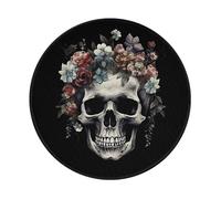 ANABPRMA Tappetino per mouse in gomma antiscivolo con teschio nel buio da 20,3 cm, tappetino da scrivania con superficie liscia, per ufficio e casa