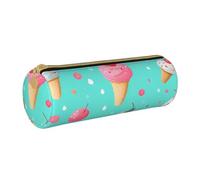 ANABPRMA The Old Hollywood, astuccio cilindrico in pelle, per scuola, ufficio, con chiusura a cerniera, borsa portatile, Gelato Dolce, Taglia unica, Portamonete