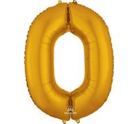 Anagram 0 Oro Pallone Foil Supershape 34""-86 cm Numero Zero Gold, Foglio di Mylar, 34''