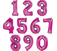Anagram 0 Rosa Pallone Foil Supershape 34"-86 Cm Numero Zero, Foglio di Mylar, Magenta, 34''