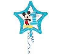 Anagram-3433501 Disney Pallone Foil Mickey Mouse 1° Compleanno, Multicolore, 20 Grams, 3433501