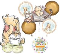 Anagram Decorazioni per feste di compleanno Classic Pooh, 7 pezzi, bouquet di palloncini con Airloonz