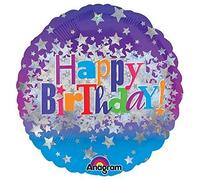 Anagram foil balloon 2448201 Happy Birthday Bright Stars, 45,7 cm multicolore 18" Multicolore