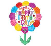 Anagram Foil Balloon 3085601 Happy Birthday Fiore, 73,7 cm, multicolore