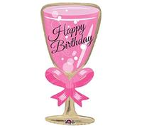 Anagram Foil Balloon 3362101 Happy Birthday Glass, 73,7 cm, multicolore