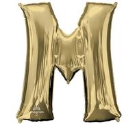 Anagram Lettera M Foil Mylar Party Balloon, 86,4 cm, oro bianco