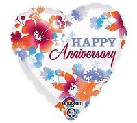 Anagram palloncino foil 3070801 Happy Anniversary acquerello, 45,7 cm multicolore