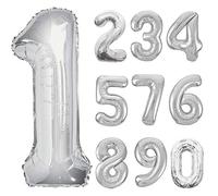 Anagram Palloncino in Lamina Pallone Foil Supershape 34"-86 Cm Numero 9, Foglio di Mylar, Argento, 34''