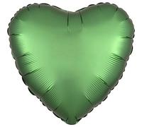 Anagram - Pallone foil 42 cm cuore satinato Verde Smeraldo