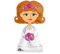 Anagram- Pallone Foil Airwalker 48""-122 cm Sposa, Multicolore, 7A1426901