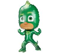 Grabo Palloncino Compleanno Pj Masks. Palloncino per Feste per Bambini a Forma di Gekko, in Foil con Cannuccia per gonfiarlo. Palloncini Colorati Made in Italy 43x76 cm