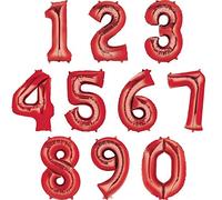 Anagram Pallone Foil Supershape 34"" - 86 cm Numero Zero Red