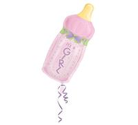 Anagramma 1425301 - Festa e decorazione - Pallone in foil Super Shape - bottiglia per bere, It's a girl, circa 79 x 33 cm