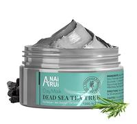 ANAiRUi Maschera di fango all'albero del tè del Mar Morto, maschera di argilla per la cura della pelle con carbone attivo e olio dell'albero del tè per donne e uomini, 120g