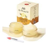 ANAiRUi Set di Maschere e Scrub per Le Labbra, Maschera per Labbra Addormentate Alla Vaniglia & Collagene, Scrub Esfoliante per Le Labbra, Set Regalo per La Cura Delle Labbra Screpolate e Spellate