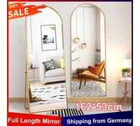 Anajqaqia Specchio completo per tutto il corpo 162x53 cm, Specchio da pavimento in vetro temperato, Specchio da parete, Specchio sospeso, Cornice in lega di alluminio