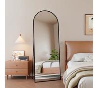 Anajqaqia Specchio da terra ad arco a figura intera 162x53 cm, specchio da terra con telaio in lega di alluminio e vetro temperato