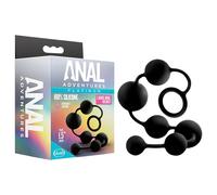Blush Anal Adventures Platinum Silicone Anal Beads Large Black