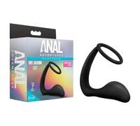 Avventure Anali Platinum - Dildo Anale con Anello Penieno (Nero)
