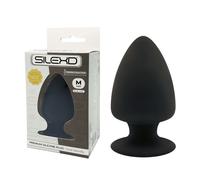 Anal plug anale stimolatore taglia m altezza black silicone nero 11 cm silexd