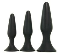 Anal plug butt black kit mini maxi dilatatore in silicone dildo fallo morbido